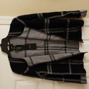 Black & Gray Open Front Sweater